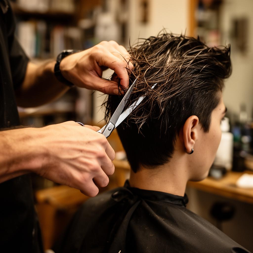 Stylist sculpting dry hair with the Sincroflow technique